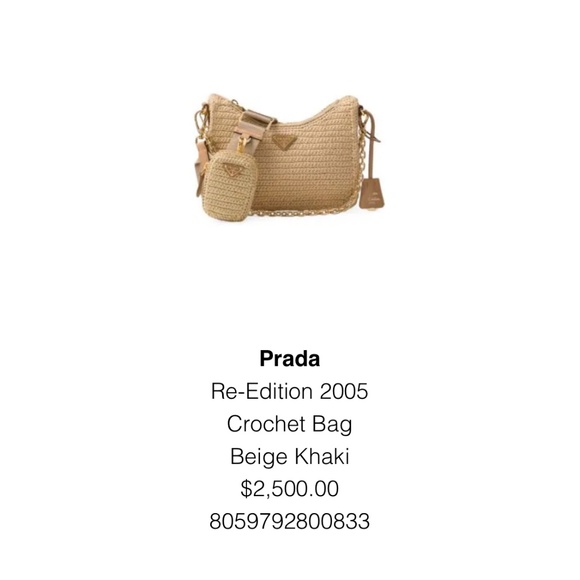 2005 Prada crochet tan bag with strap and chain - Picture 1 of 3
